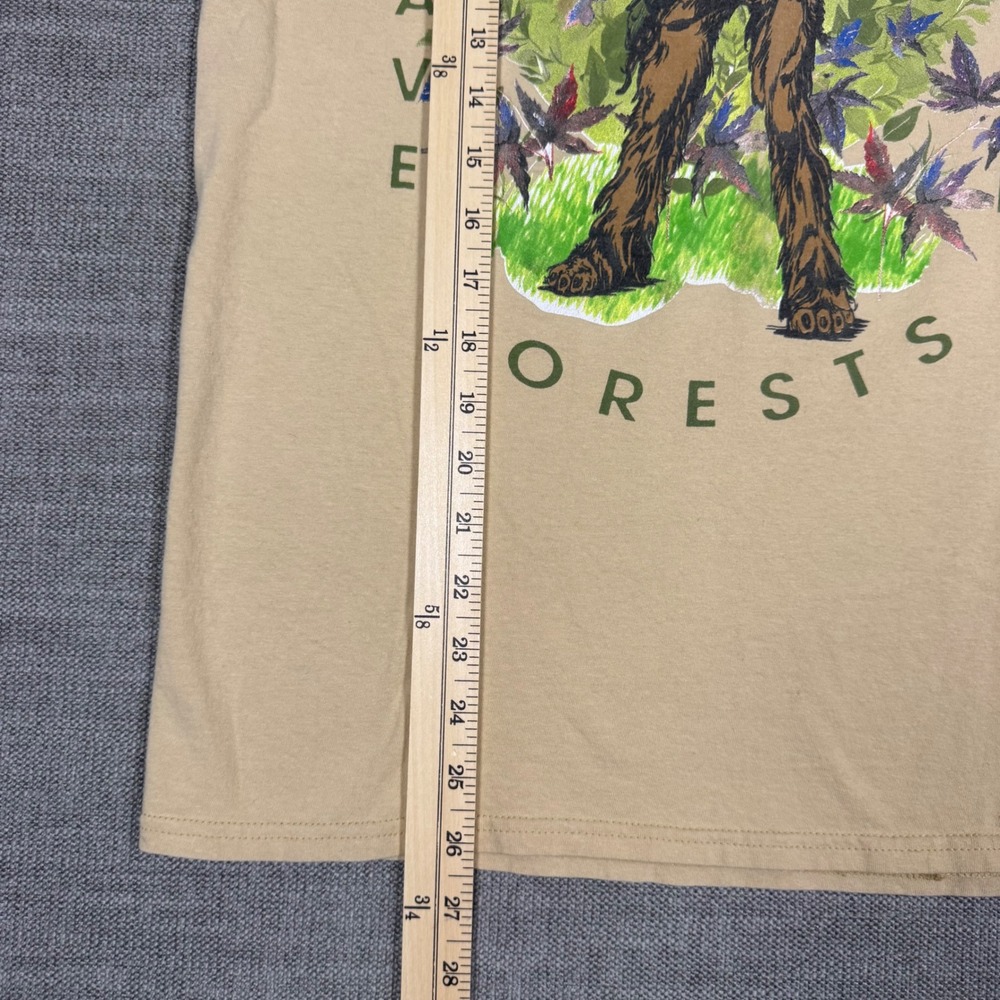 Star Wars Chewbacca Save Our Forests Graphic T-Shirt Mens Small Beige - Picture 6 of 6